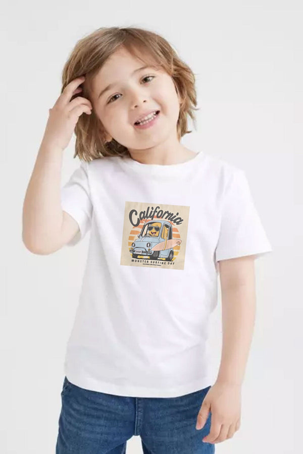 elo Polo Republica Boy's California Printed Tee Shirt White