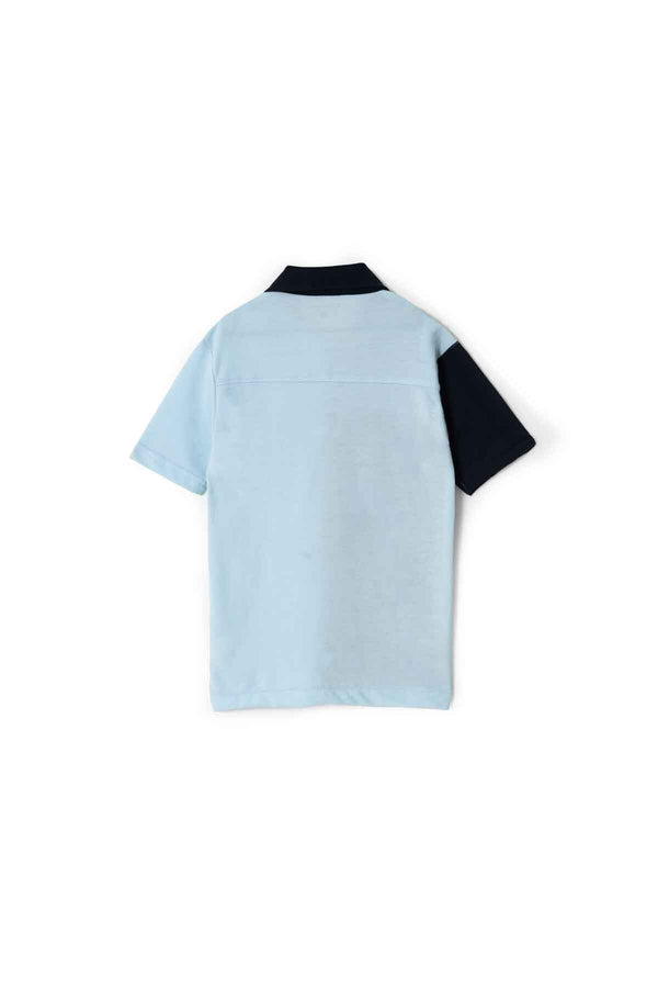 Elo Polo Republica Boy's Contrast Panels Casual Shirt Stealth Grey & Red