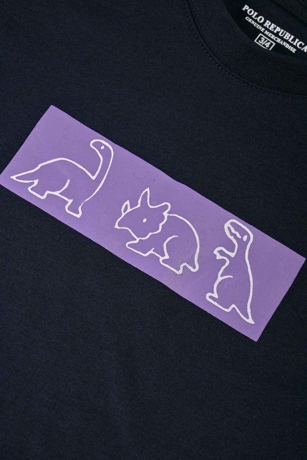 Elo Polo Republica Boy's Dino Printed Tee Shirt Navy