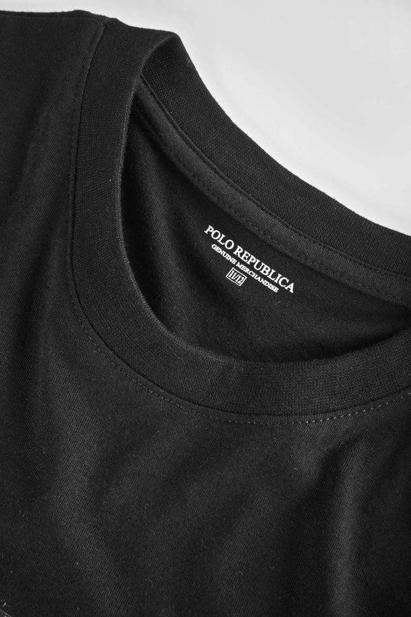 Elo Polo Republica Boy's Fair Whale Printed Tee Shirt Black