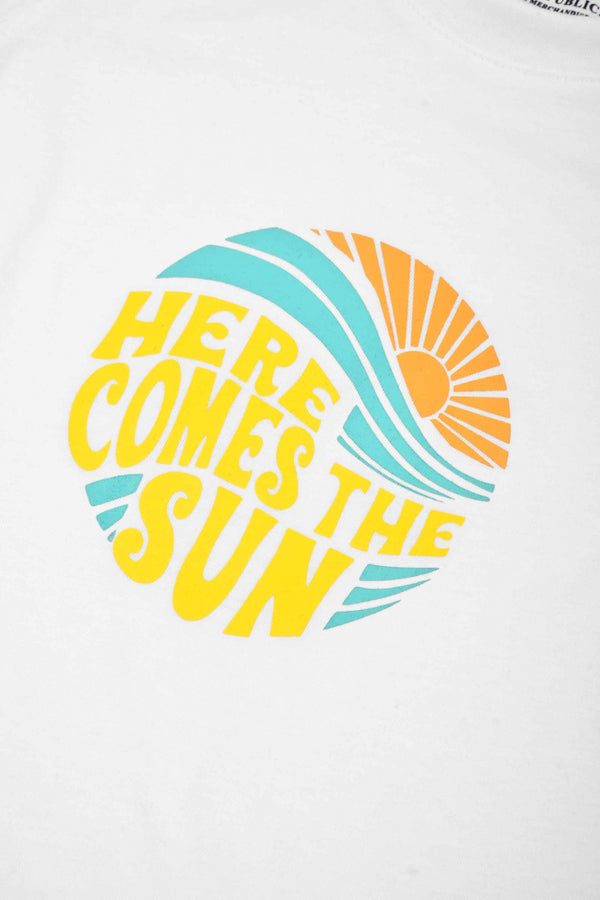 Elo Polo Republica Boy's Here Comes The Sun Printed Tee Shirt White