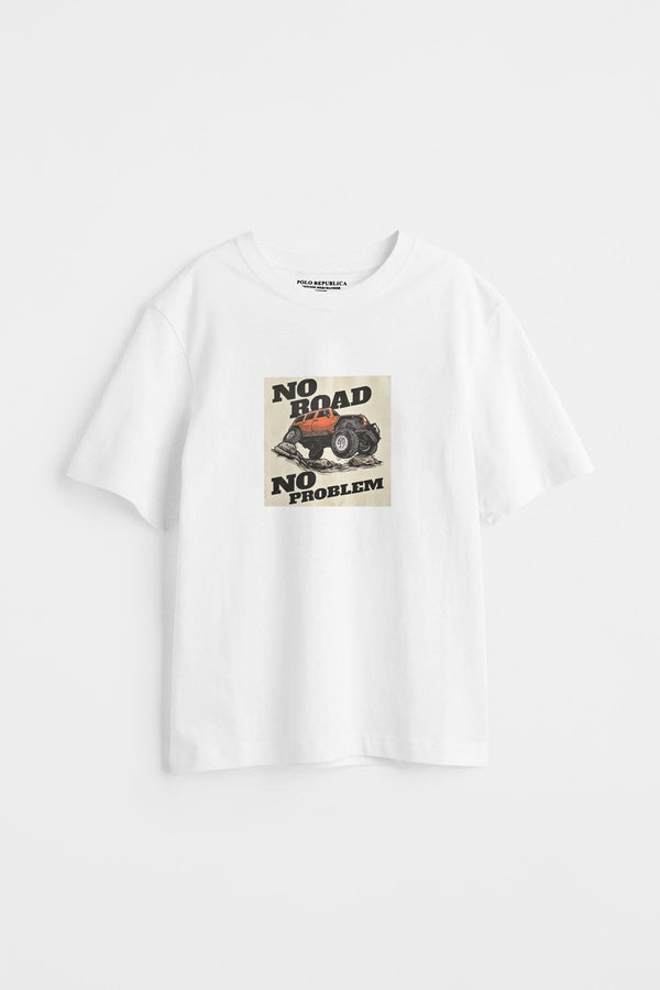 Elo Polo Republica Boy's No Road Printed Tee Shirt White