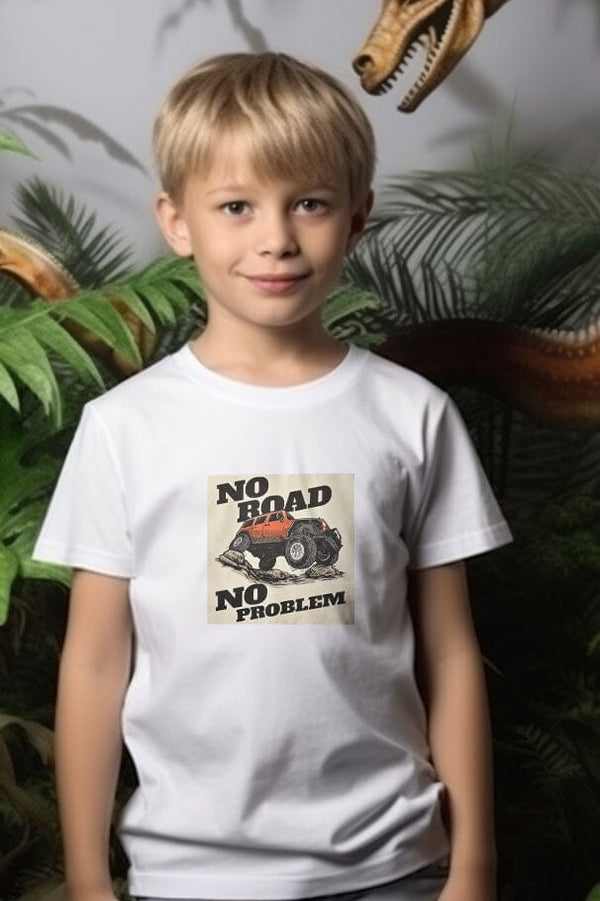 elo Polo Republica Boy's No Road Printed Tee Shirt White