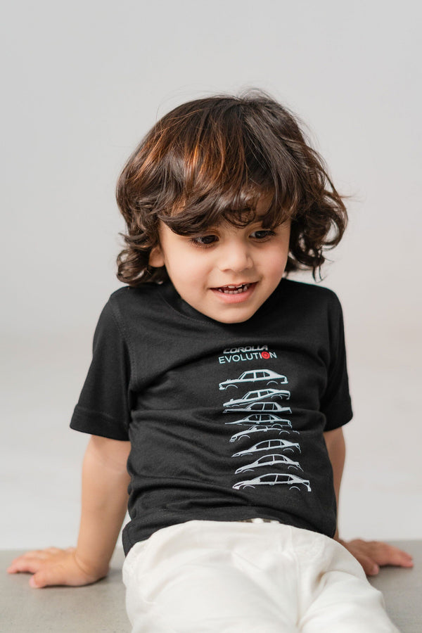 Elo Polo Republica Boy's PakWheels Corolla Evolution Printed Tee Shirt Black
