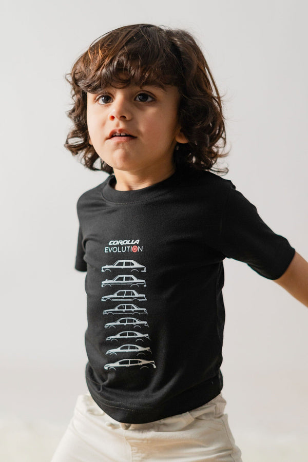 Elo Polo Republica Boy's PakWheels Corolla Evolution Printed Tee Shirt Black
