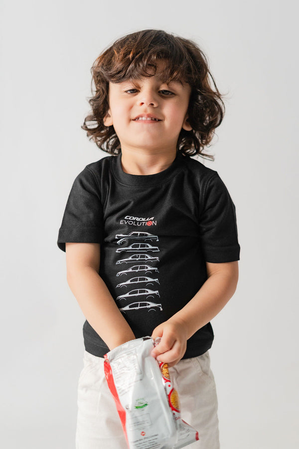 elo Polo Republica Boy's PakWheels Corolla Evolution Printed Tee Shirt Black