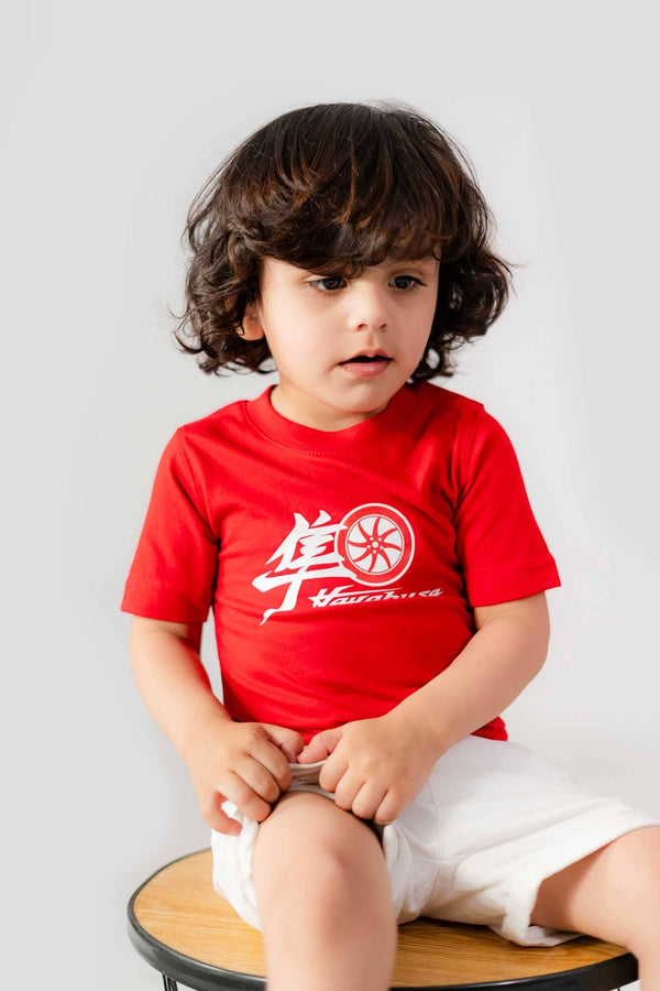 elo Polo Republica Boy's PakWheels HAYABUSA Printed Tee Shirt Red