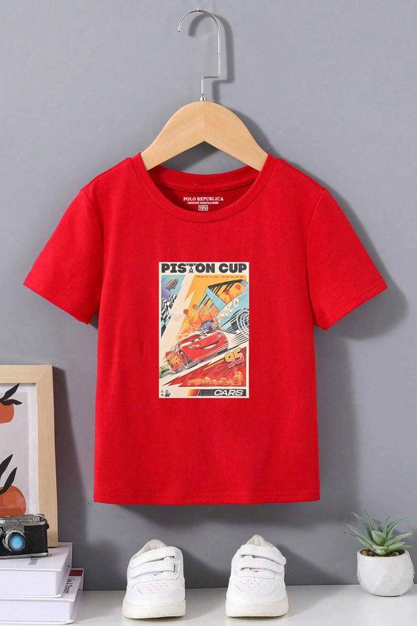 elo Polo Republica Boy's Piston Cup Printed Tee Shirt Red