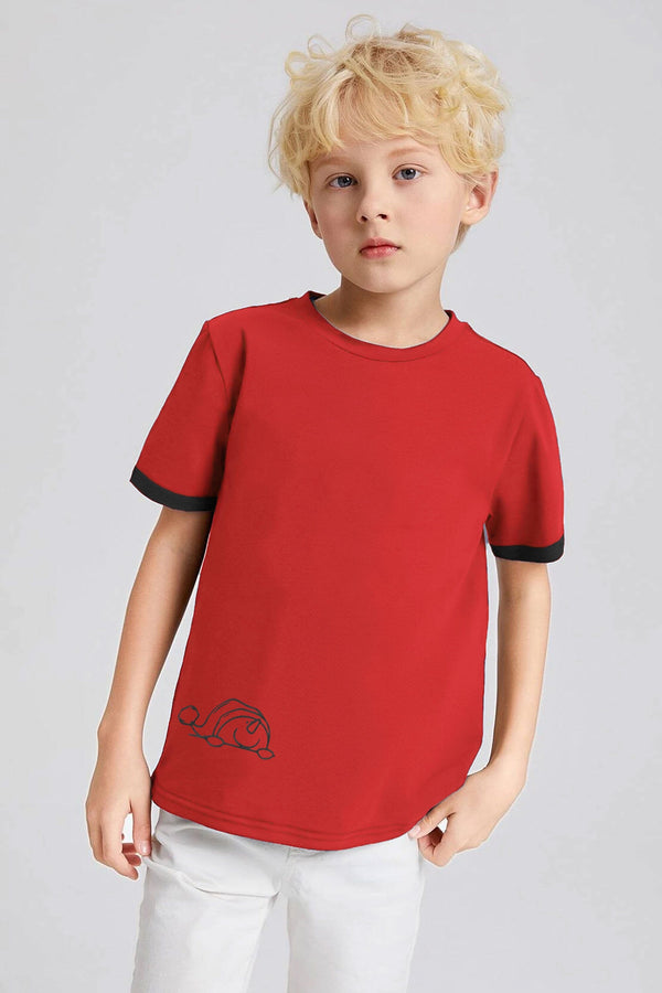 elo Polo Republica Boy's Playing Dwarfs Printed Tee Shirt Red