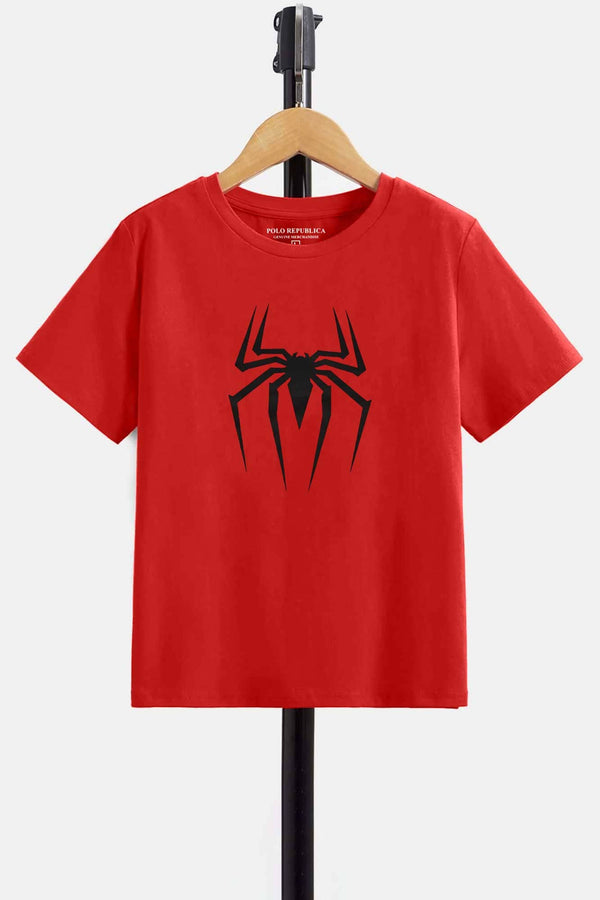 Elo Polo Republica Boy's Spider Printed Tee Shirt Red