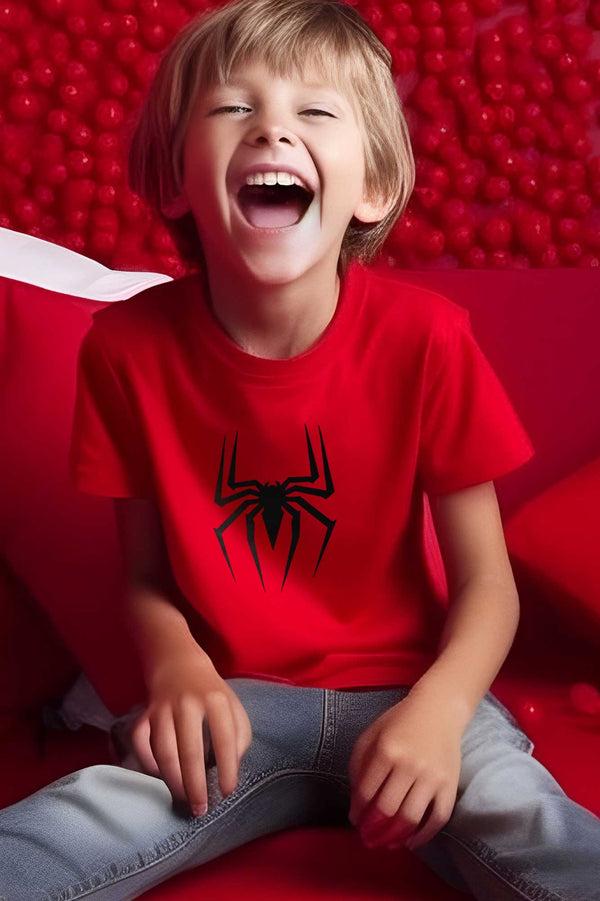 elo Polo Republica Boy's Spider Printed Tee Shirt Red