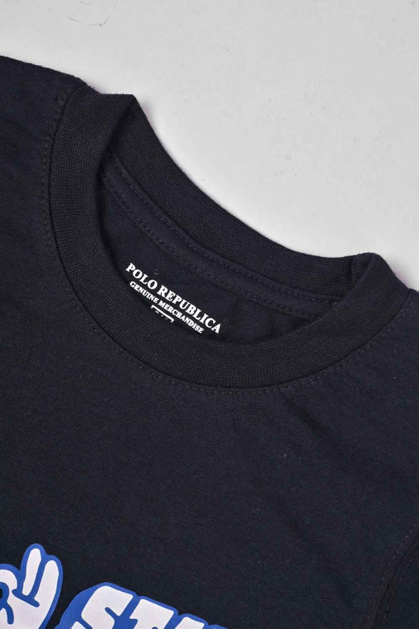 Elo Polo Republica Boy's Stay Cool Printed Tee Shirt Navy