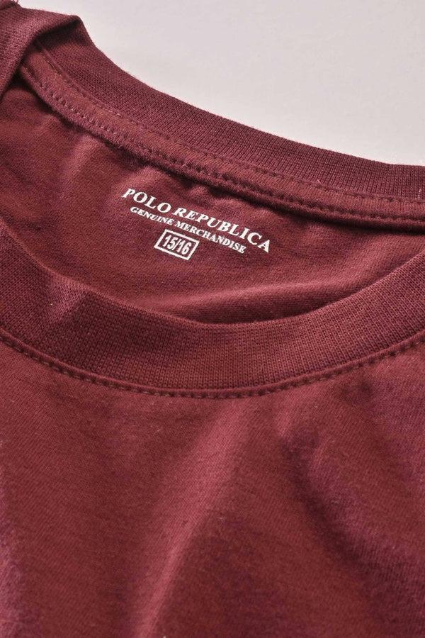 Elo Polo Republica Boy's VW Bus Printed Tee Shirt Maroon