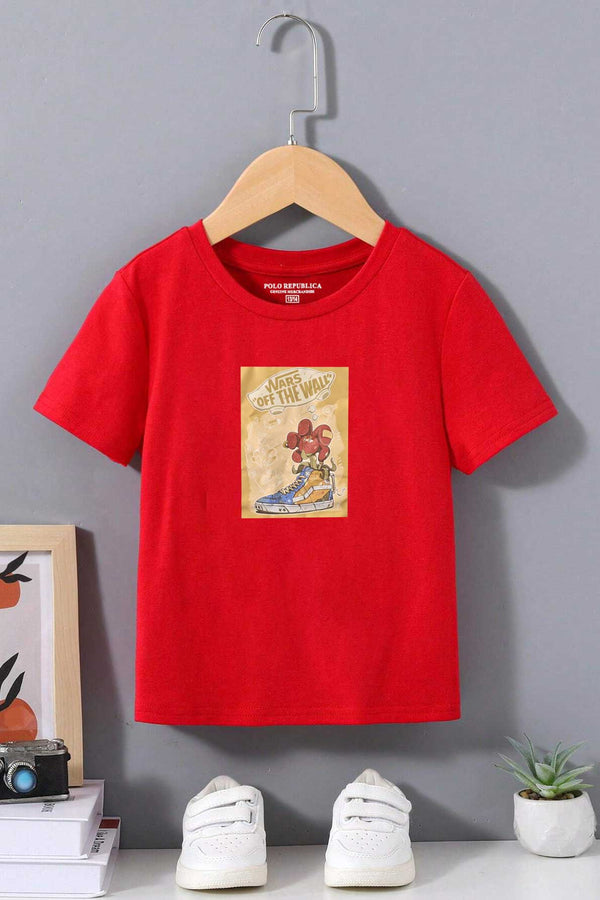 Elo Polo Republica Boy's Wars Of The Walls Printed Tee Shirt Red