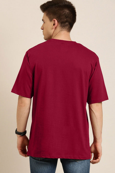 Elo Polo Republica Cactus Jack Printed Crew Neck Tee Shirt Burgundy