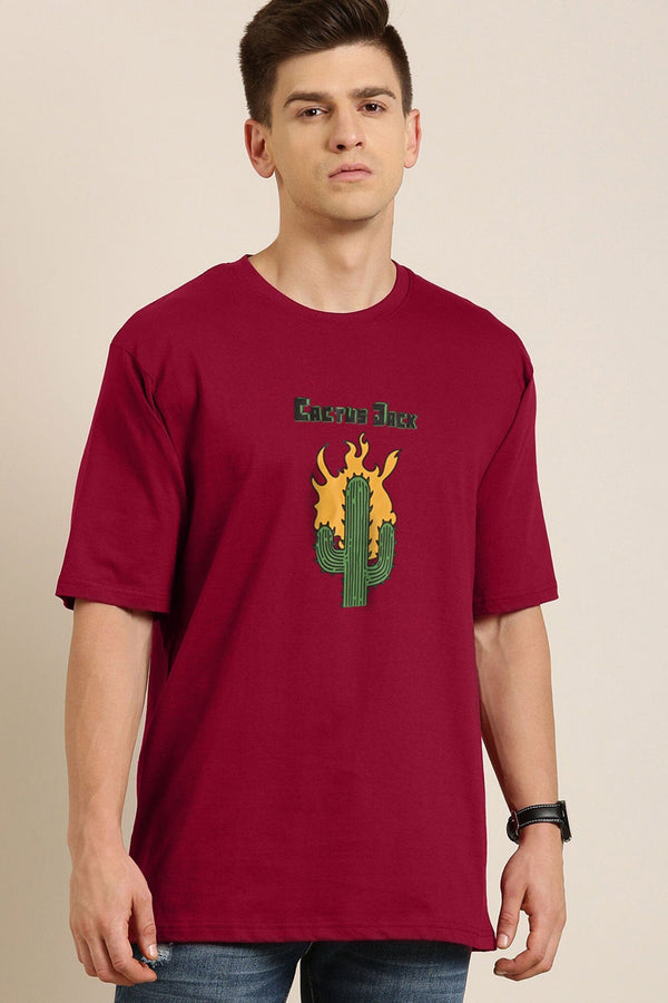 elo Polo Republica Cactus Jack Printed Crew Neck Tee Shirt Burgundy