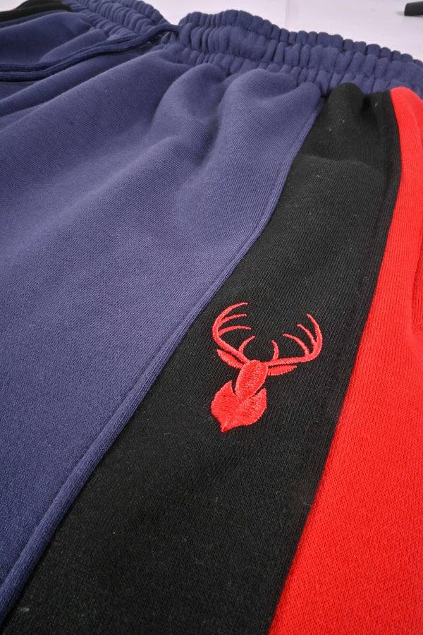 Elo Polo Republica Deer Embroidered Contrast Side Panel Fleece Trousers Bottle Green & Navy