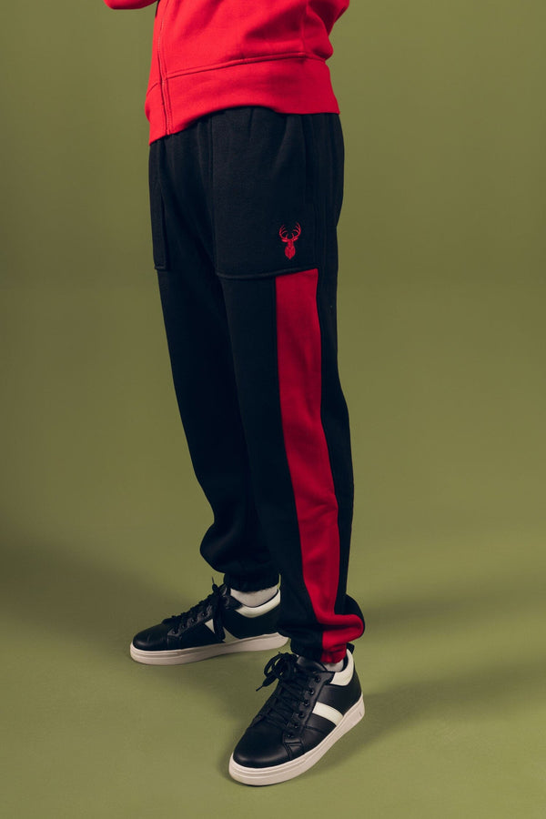 Elo Polo Republica Deer Embroidered Side Panel Fleece Trousers Bottle Green & Navy