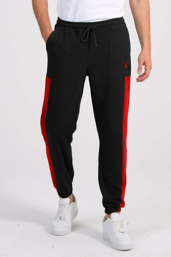 Elo Polo Republica Deer Embroidered Side Panel Fleece Trousers Bottle Green & Navy