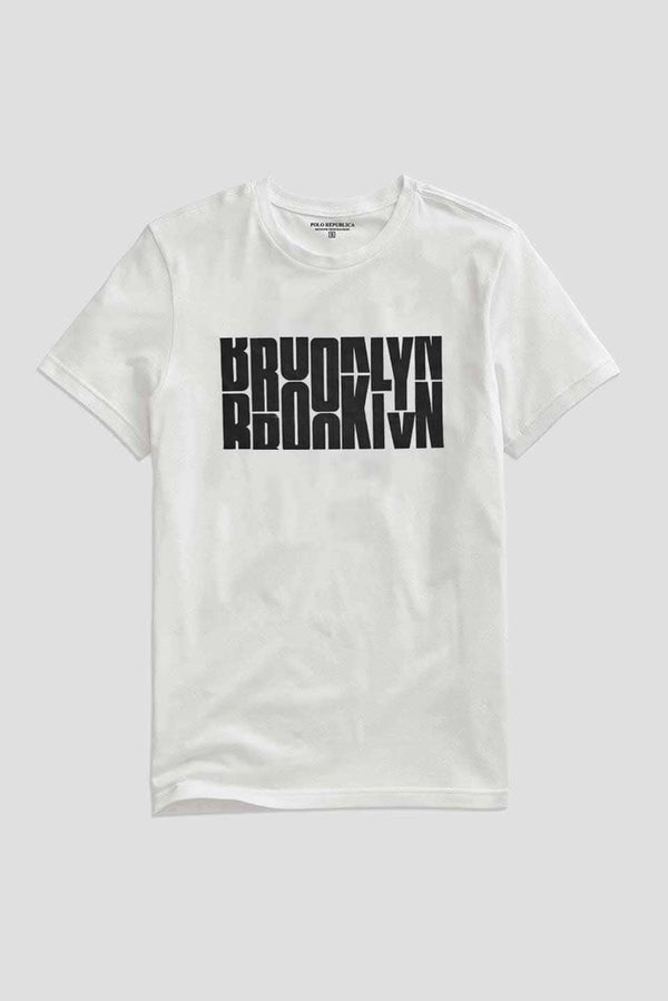Elo Polo Republica Edmonton Men's Brooklyn Printed Crew Neck Tee Shirt Off White