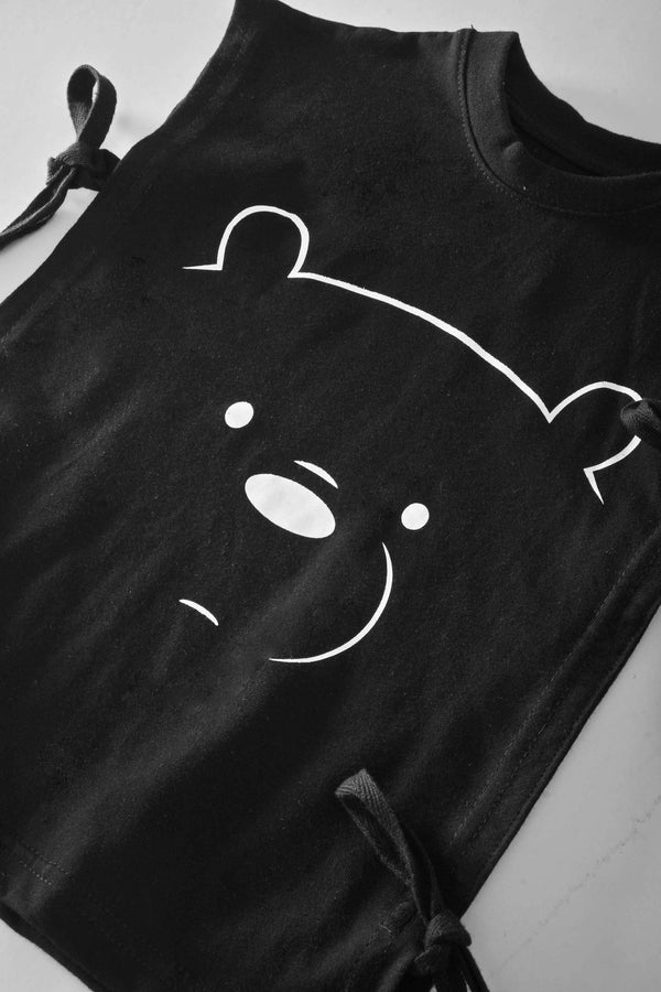 Elo Polo Republica Kid's Bow Side Panel Printed Tank Top White