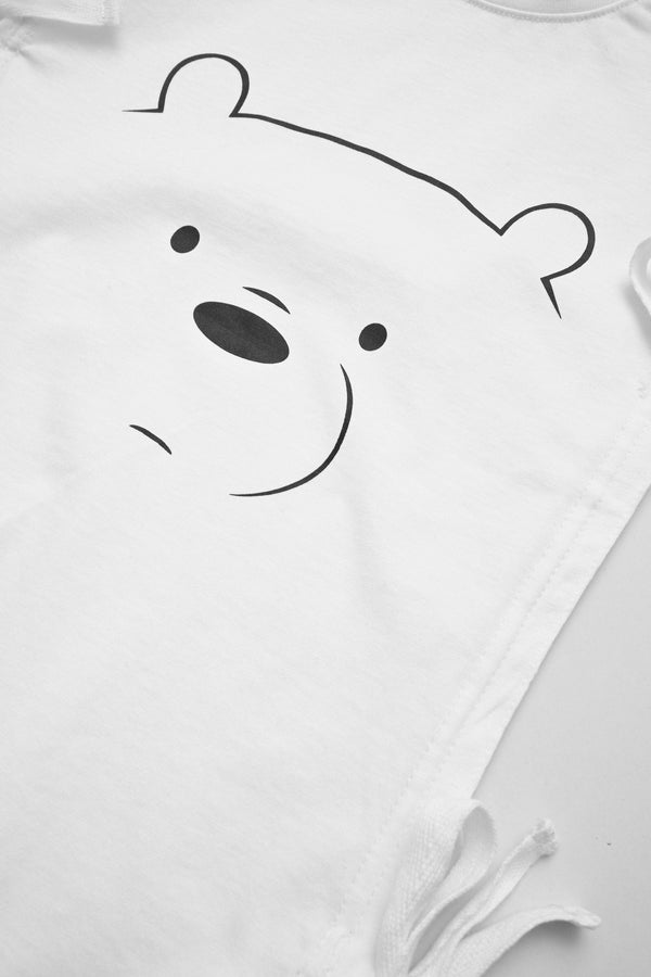 Elo Polo Republica Kid's Bow Side Panel Printed Tank Top White