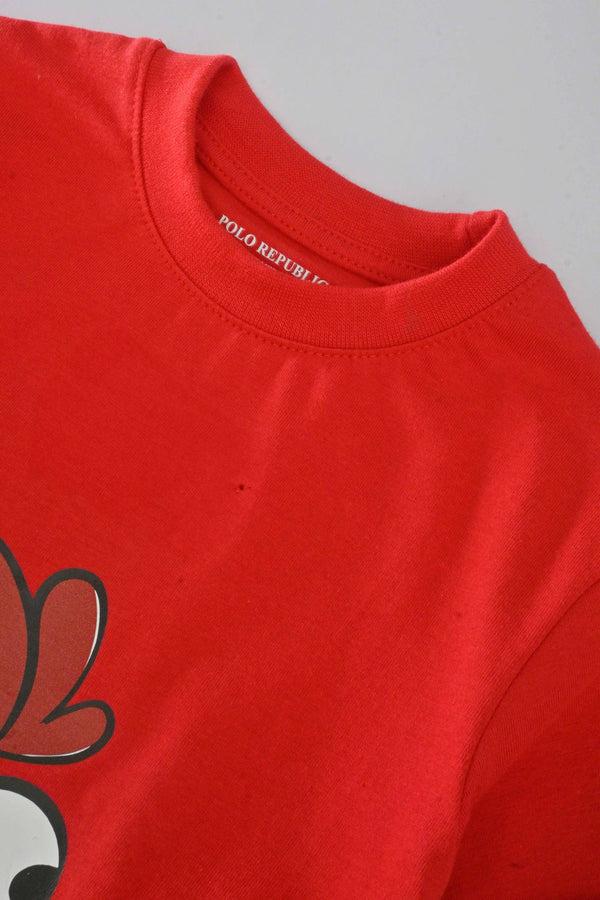 Elo Polo Republica Kid's Rooster Printed Knot Style Tee Shirt White