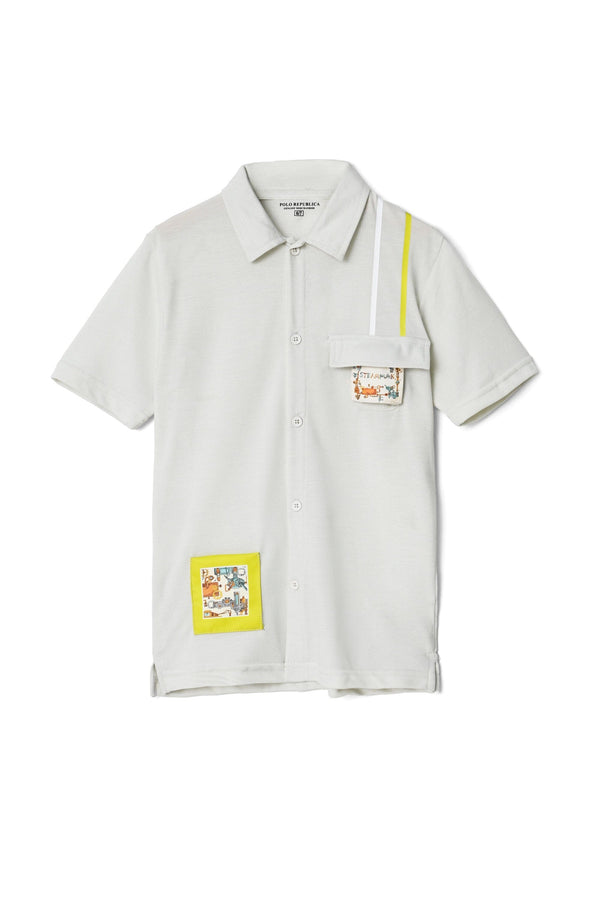 elo Polo Republica Kid's Steam Punk Casual Shirt Off White