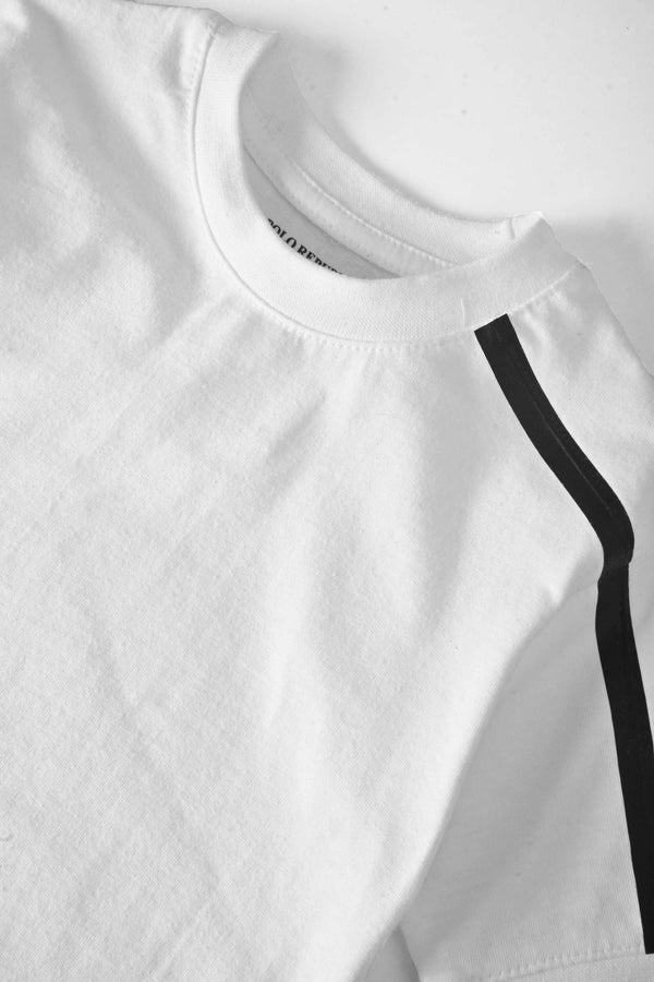 Elo Polo Republica Kid's Stripe On Sleeve Split Hem Tee Shirt Lime