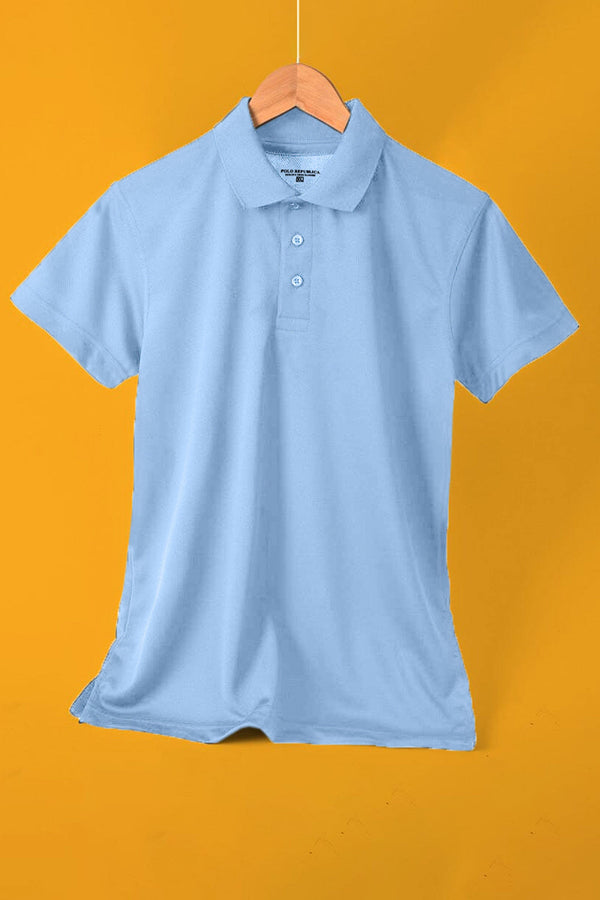 Elo Polo Republica Men's 3 Reflective Printed Moisture Wicking Activewear Polo Shirt Sky