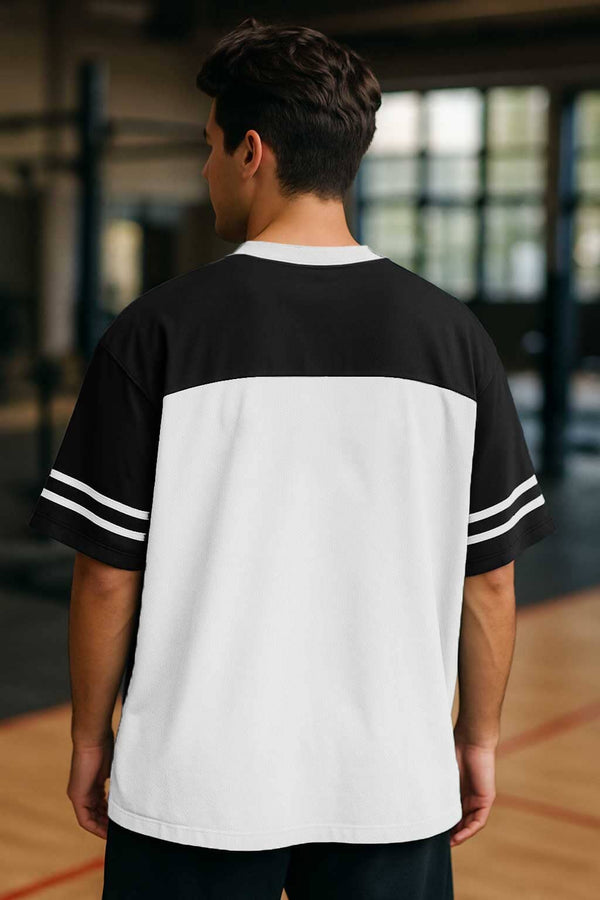 Elo Polo Republica Men's 98 Activewear Oversized Tee Shirt White & Black