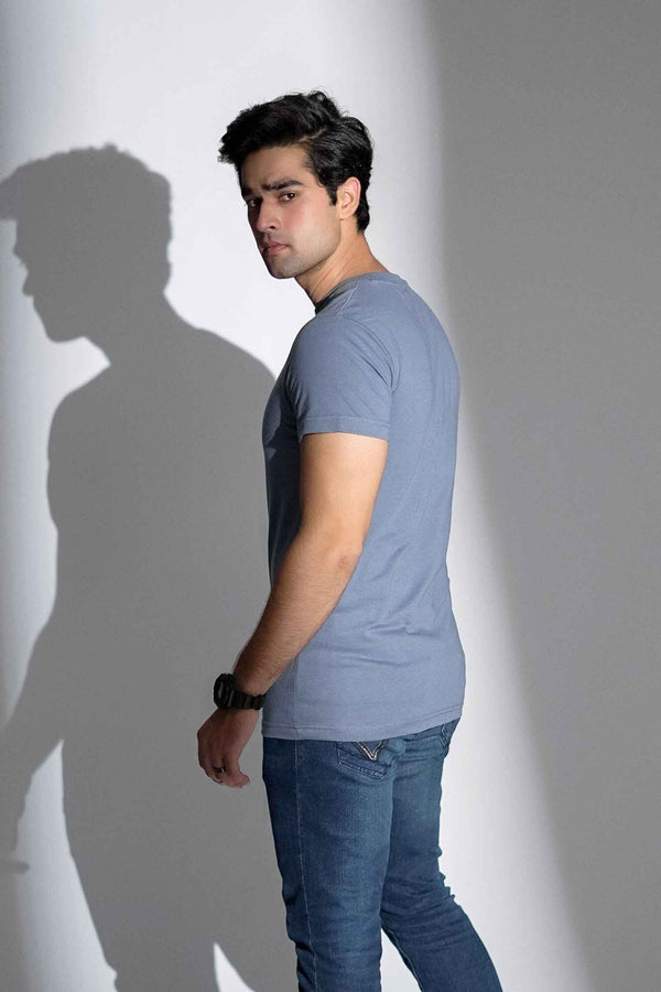 Elo Polo Republica Men's A Smooth Sea Printed Tee Shirt Stone Grey