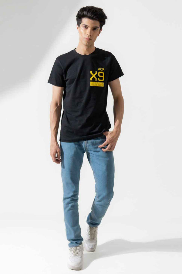 Elo Polo Republica Men's ACR X9 Printed Crew Neck Tee Shirt Black