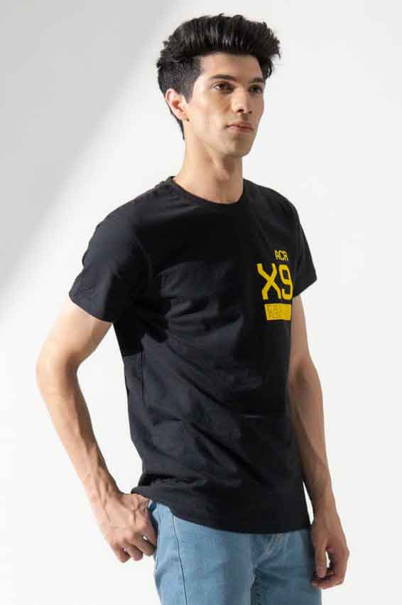 Elo Polo Republica Men's ACR X9 Printed Crew Neck Tee Shirt Black