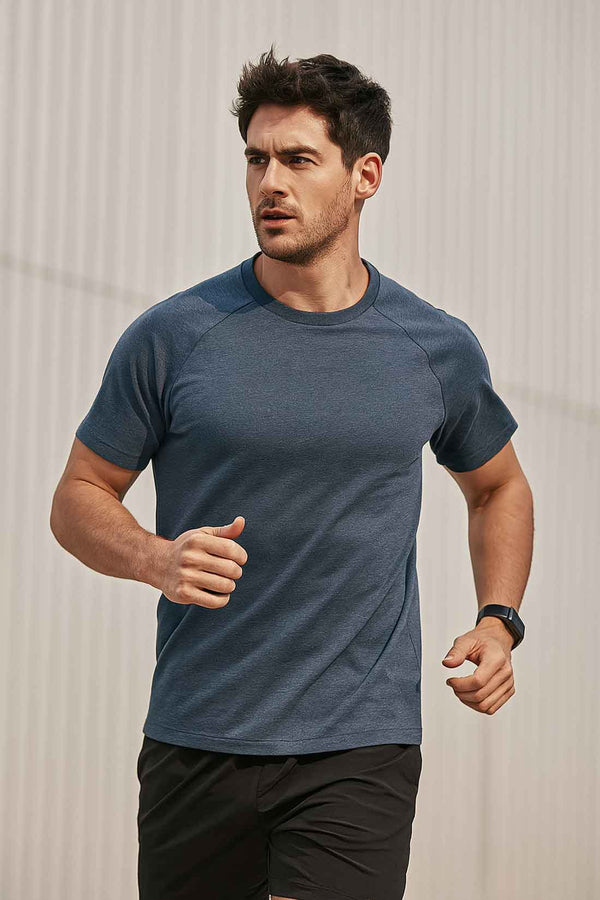 elo Polo Republica Men's Activewear Premium Tee Shirt Navy Melange