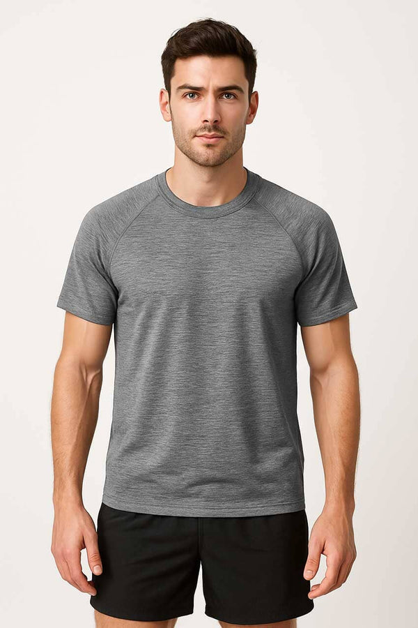 elo Polo Republica Men's Activewear Tee Shirt Grey Marl