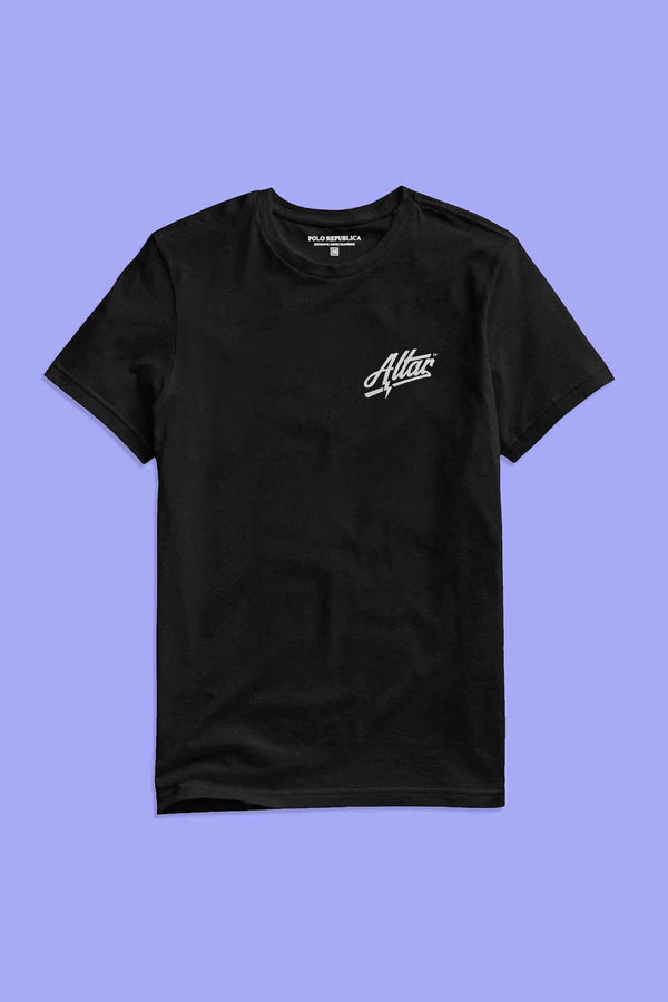 Elo Polo Republica Men's Altar Printed Crew Neck Tee Shirt Black