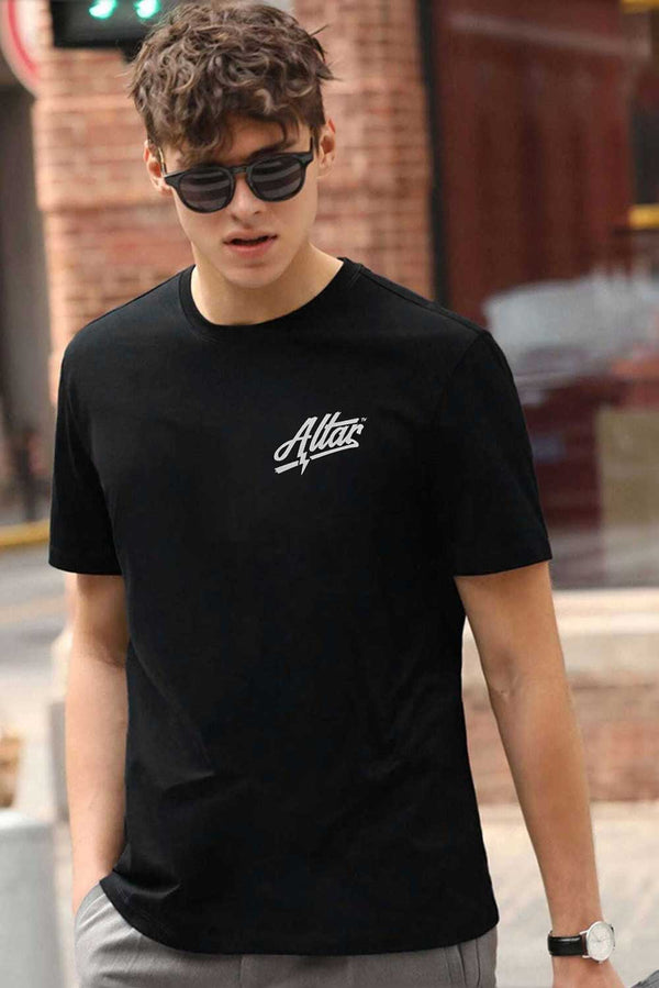 elo Polo Republica Men's Altar Printed Crew Neck Tee Shirt Black