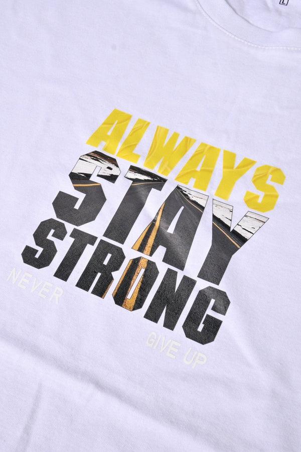 Elo Polo Republica Men's Always Stay Strong Printed Crew Neck Tee Shirt White