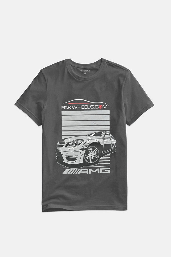 Elo Polo Republica Men's AMG Car Printed Short Sleeve Tee Shirt Graphite