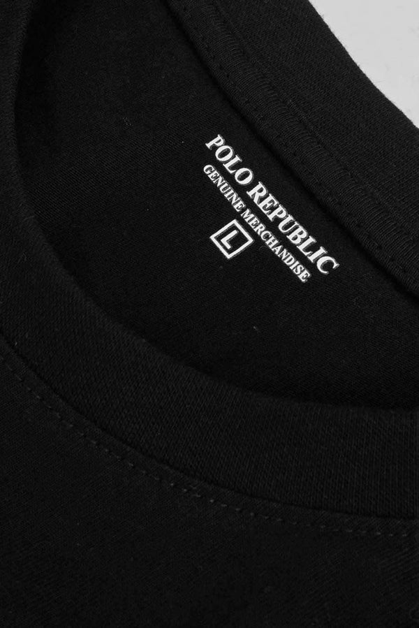 Elo Polo Republica Men's Amiri Printed Crew Neck Tee Shirt Black
