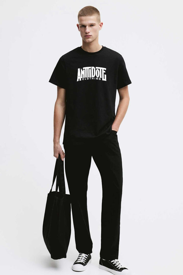 Elo Polo Republica Men's Antidote Printed Crew Neck Tee Shirt Black