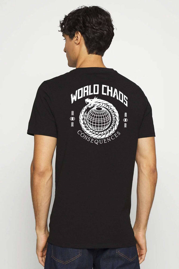 Elo Polo Republica Men's Antidote Printed Crew Neck Tee Shirt Black