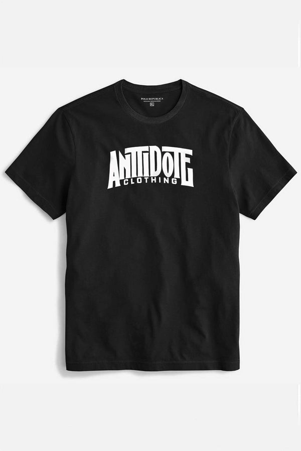 Elo Polo Republica Men's Antidote Printed Crew Neck Tee Shirt Black