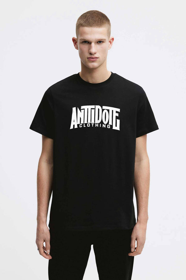 elo Polo Republica Men's Antidote Printed Crew Neck Tee Shirt Black