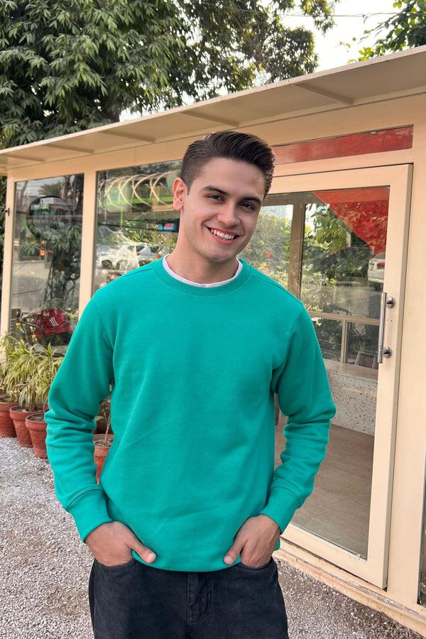 elo Polo Republica Men's Astrakhan Fleece Sweat Shirt Aqua Green