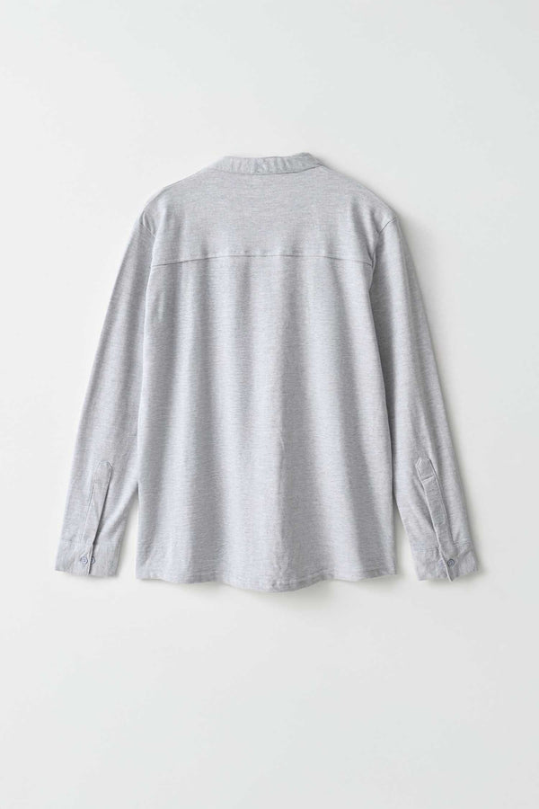 Elo Polo Republica Men's Asymmetric Placket Mandarin Shirt White