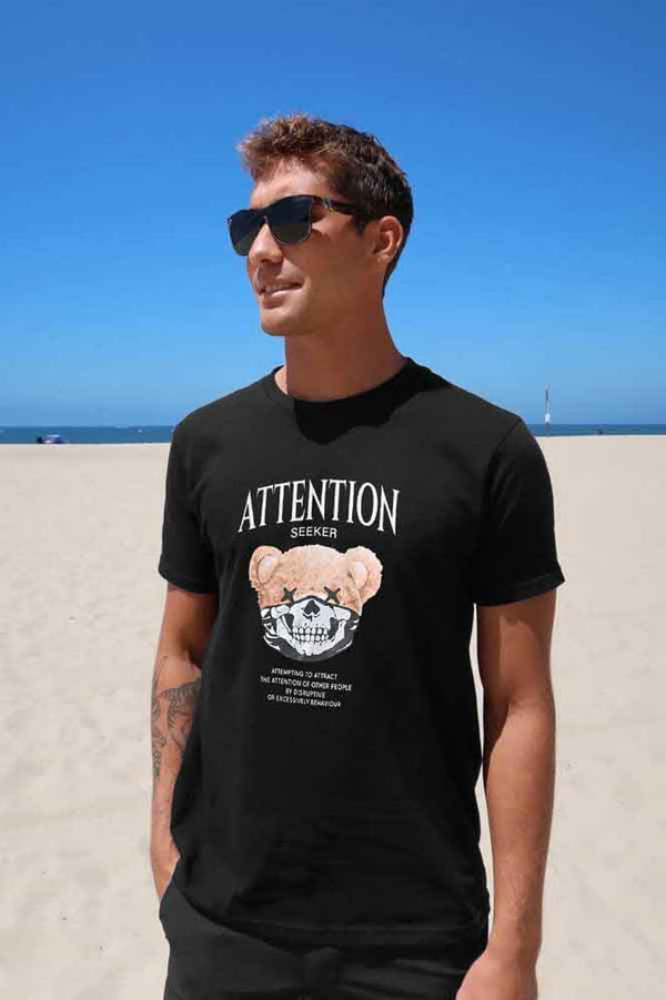 Elo Polo Republica Men's Attention Seeker "Glow In The Dark" Printed Short Sleeve Tee Shirt Black