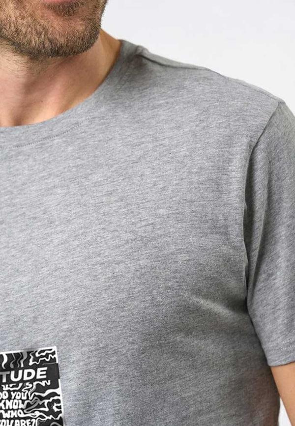 Elo Polo Republica Men's Attitude Printed Short Sleeve Tee Shirt Heather Grey