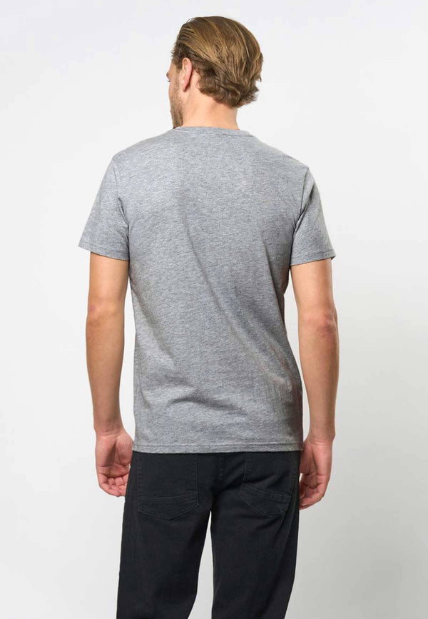 Elo Polo Republica Men's Attitude Printed Short Sleeve Tee Shirt Heather Grey